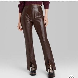 High waisted leather pants
